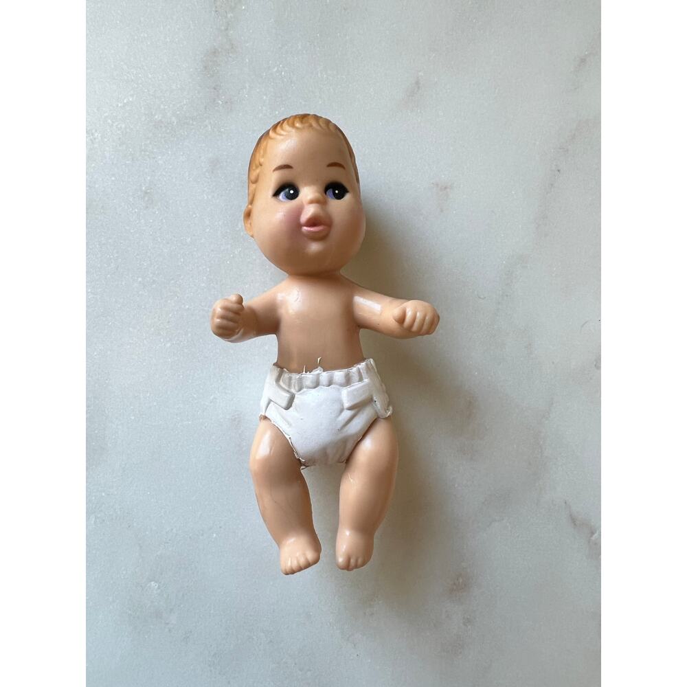 Vintage Barbie Baby 2.5" Doll Mattel 1994 Brown Hair Blue eyes
